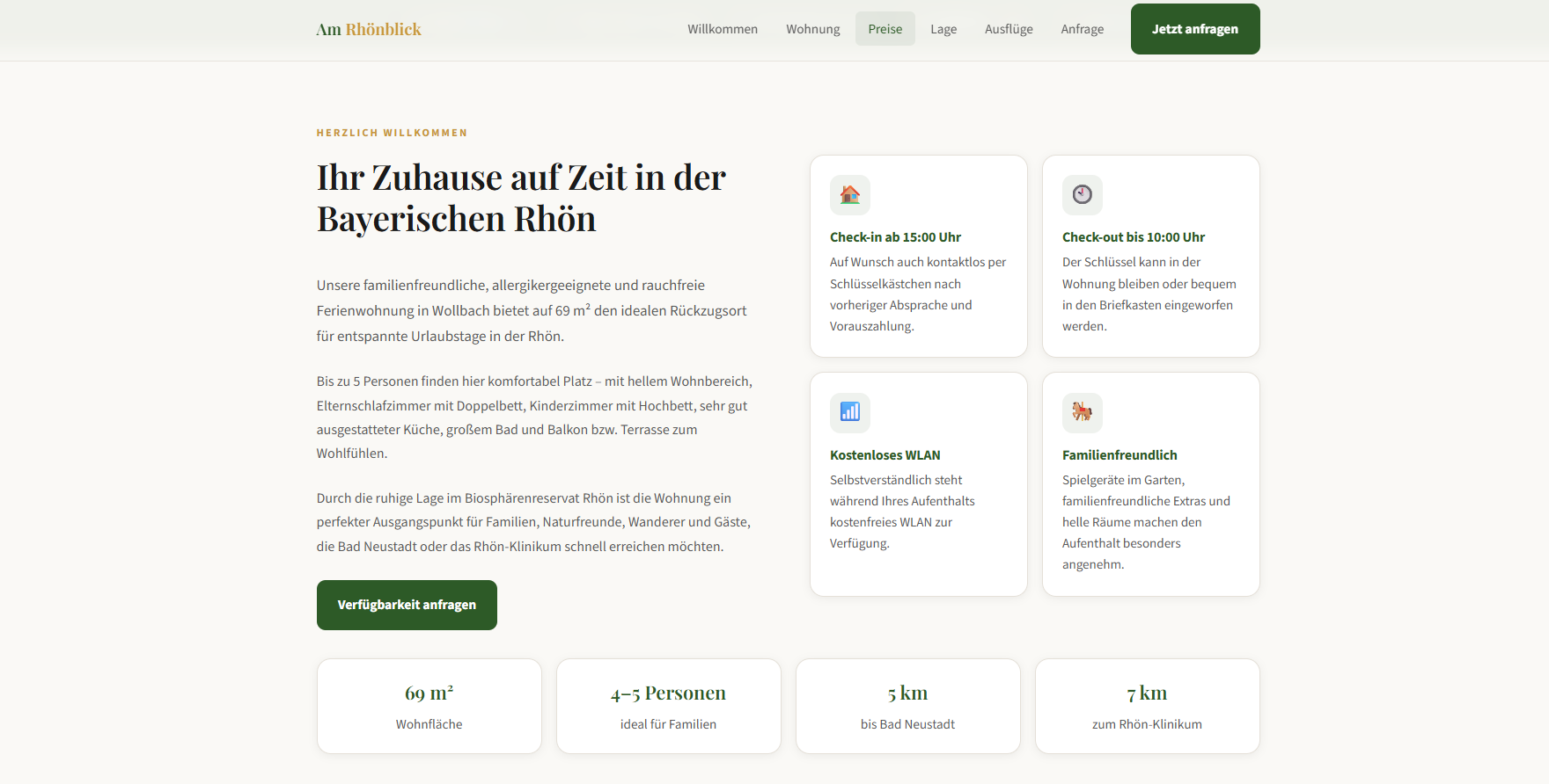 Ferienwohnung am Rhönblick Übersicht