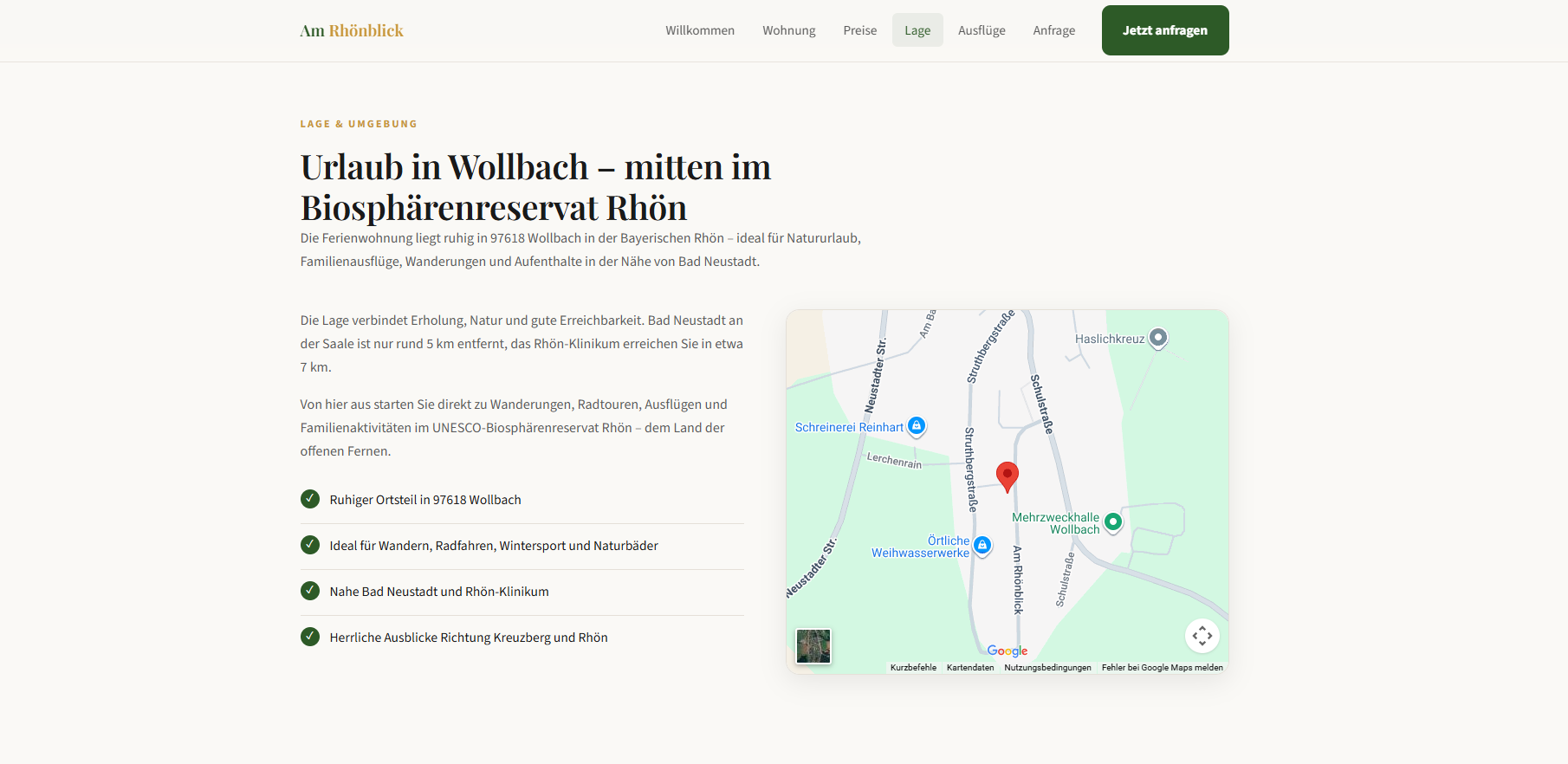 Ferienwohnung am Rhönblick Lage und Umgebung